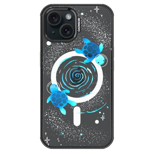 Coque iPhone 15 Tortue de l’Espace antichoc et compatible MagSafe