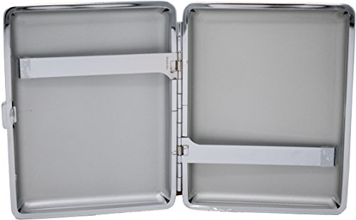 Leather Nickle-Plated Metal Cigarette Herbal Cigarette Cigar Tobacco Carrying Stash Storage Case (100S, Crocodile Black) #TOP1