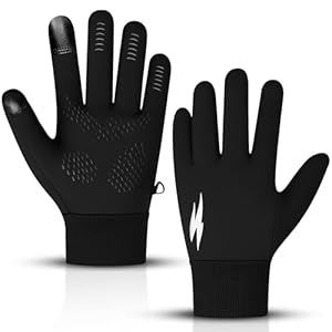 WESTWOOD FOX Gants d&rsquo;hiver Thermiques Coupe-Vent, Gants de Course à Pied pour écran Tactile, Chauds et antidérapants en Silicone pour Homme et Femme, Poignets élastiques pour la Conduite