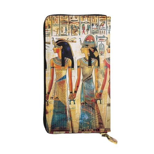 Women in Ancient Egypt Printed Long Wallet for Women Men Cute PU Leather Wallet with Coin Purse and Credit Card Holder