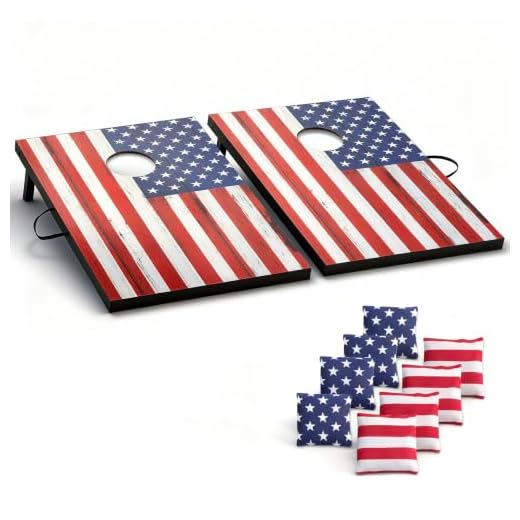 Cornhole Set Cornhole Boards with 8 Cornhole Bags and Carry Handle Corn Holes Outdoor Game Bean Bag Toss Game