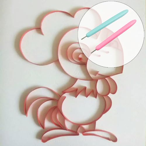 Lmyzcbzl Papier Quilling Werkzeuge, 2 Pcs Origami Rolling Pen, Curling Quilling Nadel Stift, Papierquilling-Werkzeug, Quilling-Schlitzwerkzeug, DIY Hand Handwerk Curling Stift