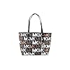 Michael Kors Jet Set Travel Medium Carryall Tote Graffiti Black Graphic MK Logo Multi