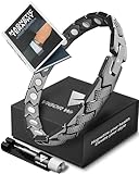 Vigor Wave® Magnetic Therapy Titanium Bracelet for Men — Unique Braided-Like Magnetic Bracelet for Relieving Pain and Improving Circulation + Premium Sizing Tool & Gift Box, Black