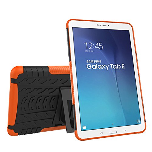 Galaxy Tab E 9.6 Case,Cokaunion*New Shelves Shockproof Heavy Duty Combo Detachable 2 in 1 Hybrid Rugged Dual Layer Grip Cover [With Kickstand] For Samsung Galaxy Tab E 9.6-inch T560(Orange)