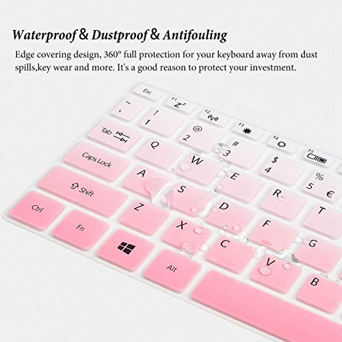 Keyboard Cover Skin For Acer Aspire 5 Slim Laptop 15.6” A515-55 A515-55T A515-55G A515-43 A515-44G A515-54 A515-54G,2022 Acer Aspire 3 A315-59 58 57 24P/Acer Aspire 5 Protective Skin-Gradual Pink #TOP5