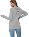 CAENP zip up hoodie Women long sleeve loose sweatshirt 2025 autumn winter fashion women's lightweight fleece zip up jacket workout clothing-Light-gray-S