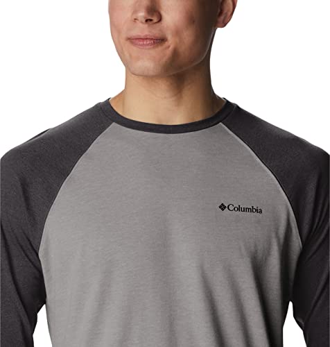 Columbia Men's Thistletown Hills Raglan Tee, City Grey Heather/Shark Heather, Medium #TOP3