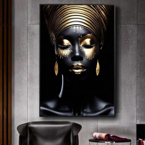 Toile Femme Africaine Moderne 40x60cm KEBIA pour Personnaliser un Mur Sans Cadre