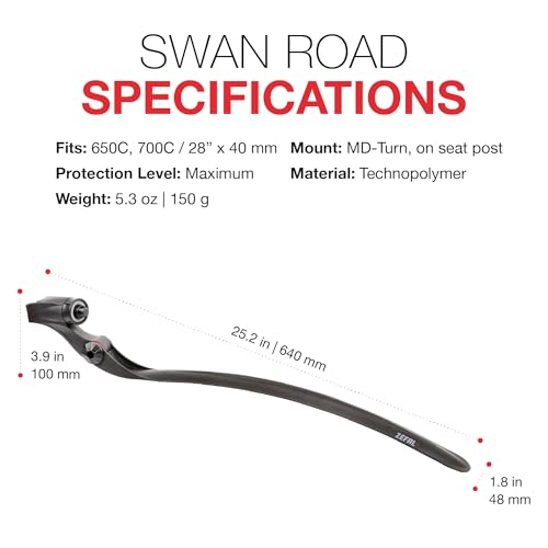 Zefal Swan Road Bicycle Fender (Black, Rear)