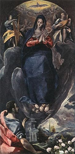 Cuadro en lienzo pintura religiosa El Greco Inmaculada Concepción decoración de pared grande 60x90