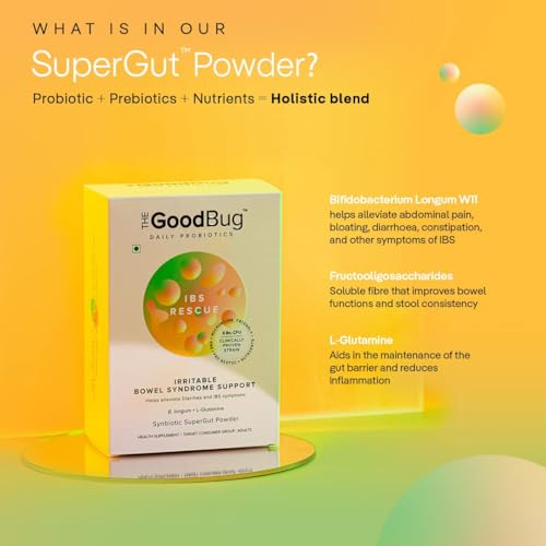 Image of The Good Bug IBS Rescue C SuperGut Powder for Constipation Relief & Irritable Bowel Syndrome | Pre & Probiotic Supplement for Men & Women | 60 Days Pack