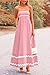 PRETTYGARDEN Women's 2026 Summer Flowy Maxi Dress Casual Sleeveless Spaghetti Strap Ruffle Beach Long Dresses (Pink,Medium)