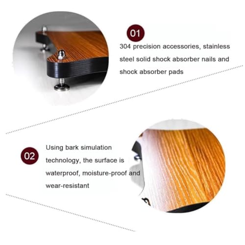 Estante de audio con Bluetooth doble y altavoces de suelo en madera natural 3