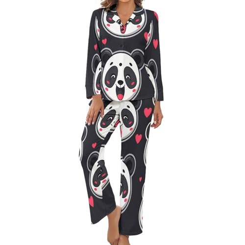 Pyjama panda femme ample grande taille vêtement de nuit sans serrage