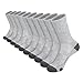 Men's High Quarter Socks 10 Pack Performance Athletic Cushioned Comfort Crew Socks for Men Sports Running Ankle Sock