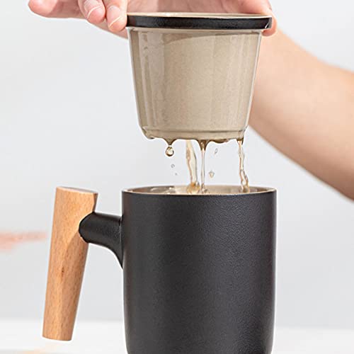 1 Conjunto Caneca De Chá De Filtro Xícara De Capuccino Cerâmica Bebendo Presente De Presente De Cane