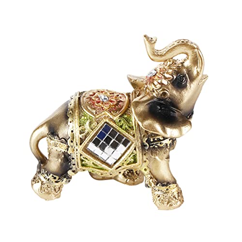 Figura decorativa elefante verde de resina para feng shui miniatura 6