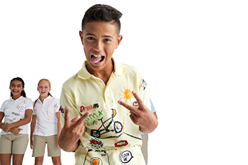 Image of French Toast Boys Short Sleeve Pique Polo Shirt (Standard & Husky), Black, 10