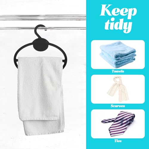 Amosfun Scarf Hangers Pack of 10 Wardrobe Hangers Ring Plastic Belt Hanger Towel Hooks Non-Slip Tie Rings Holder Organiser Hanger for Scarves Veil Ties - Image 2