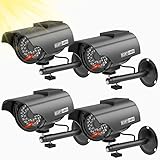 WALI Solar Powered Bullet Dummy Fake Simulated Surveillance Security CCTV Dome Camera Indoor Outdoor...