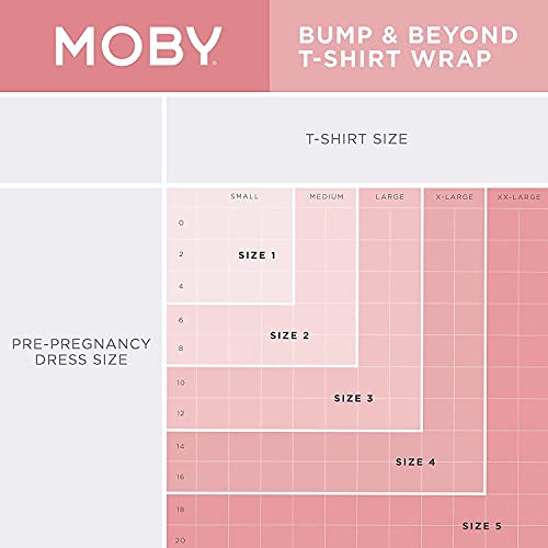 Moby Bump & Beyond T-Shirt Baby Wrap Carrier, Ivory – Size 2 (Medium), Versatile Support Wrap for Pregnant Mothers, Sling Carrier for Infants, Carries Babies up to 19.8lbs (8–12 Months)