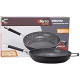 NONSTICK CERAMIC COATING : The DaTerra Cucina 13-inch frying pan boasts a durable ceramic nonstick surface that ensures effortless food release and easy cleanup. Perfect for cooking eggs, omelets, stir-fries, or searing meats with minimal sticking. S...