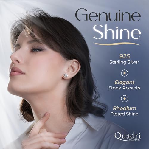QUADRI Heart Pearl Earrings for Women, 925 Sterling Silver Heart Shaped Earrings, Cultured Pearl 6.5mm, Jewelry Gift Idea, Made in Italy, Box Included3