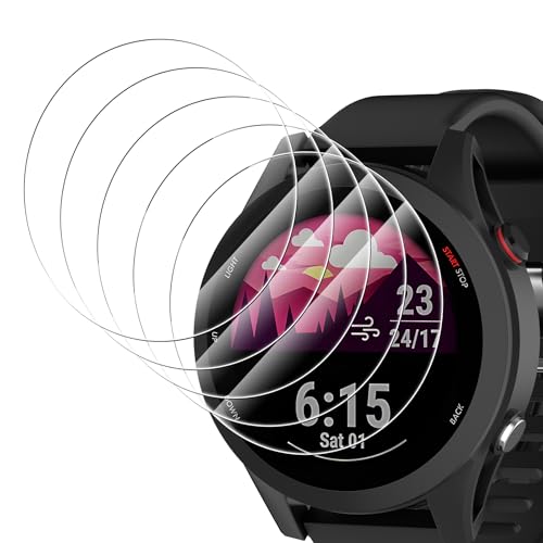 Simpeak 5 Pcs Screen Protector Compatible with Garmin Forerunner 255/255 Music,9H Hardness Tempered Glass Protective Film Compatible with Garmin Forerunner 255/255 Music, Anti-Scratch, Sensitive Touch