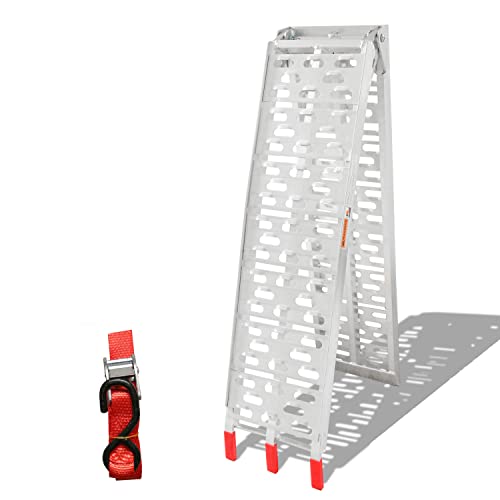 Joparri 1 rampa de carga plegable, de aluminio, plegable, antideslizante, 226 x 30,5 x 5,5 cm, máx. 340 kg, rampa de carga para moto, remolque, cortadora de césped