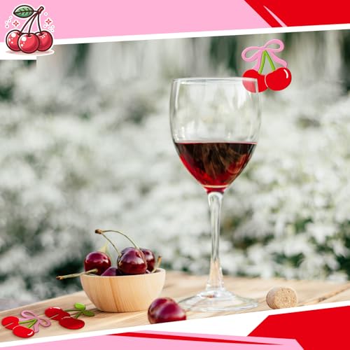 Marqueurs de boisson cerise et nœud pour un EVJF ou mariage bohème chic