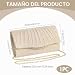 Imagen de ESYFOR Bolso de Mano para Mujer Beige con Cadena Desmontable