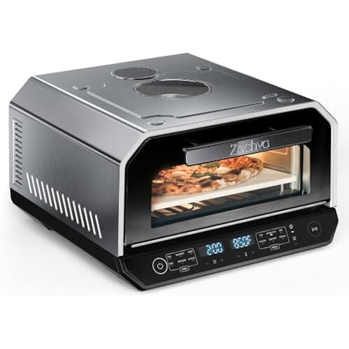 13-in-1 Countertop Pizza Oven, 90-Second 12 Inch Pizza, up to 850°F, 6 Presets & 6 Bake Modes, PID Control, Expert Mode Makes 5 in 30 Min for Home Pizzeria, Top Window & On-Demand Light, Silver