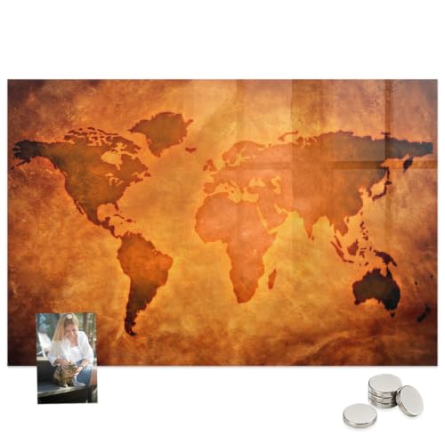 Tablero imantado de mapa del mundo para organizar tareas de oficina y viajes en casa