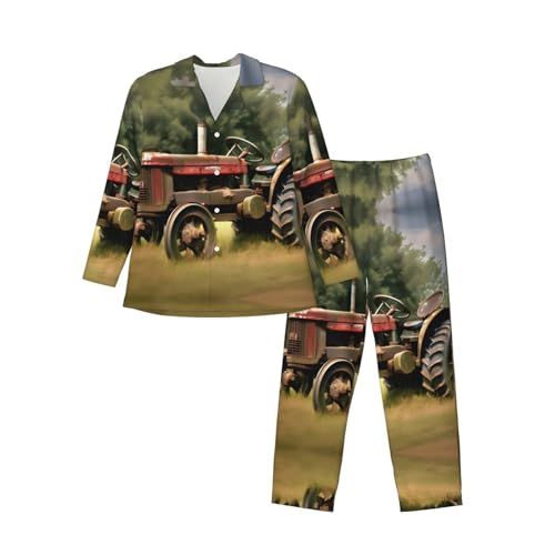 Ensemble de pyjama vieux tracteur pour homme en coton doux