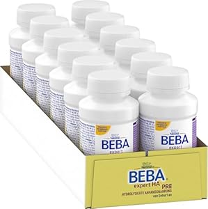 Nestlé BEBA expert HA PRE Hydrolysierte Anfangsnahrung, Säuglingsnahrung von Geburt an, 12er Pack (12 x 200ml)