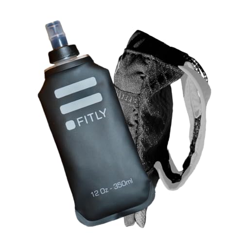 Bouteille d'eau portable FITLY 12 oz - Flasque souple pour la course, la randonnée, le ski et les activités de plein air - Compatible avec les flasques pliables F2, F2, F3 & F4