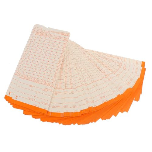 Tarjetas de asistencia mensual BESPORTBLE en papel beige para reloj de fichar y control horario