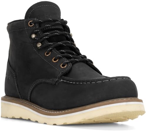 DieHard Men's Mustang Casual Black Leather Wedge Boots. Ankle-High, Slip-Resistant, Soft Toe3