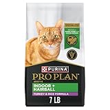 Purina Pro Plan Hairball Management, Indoor Cat Food, Turkey and Rice Formula - 7 lb. Bag