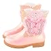 YONIER Stivali da Neve Stivali da Bambina Carino Scarpe Principessa Elsa Tacco Piatto Ragazze Morbide Fodera Stivaletti Invernali con Imbottitura Calda