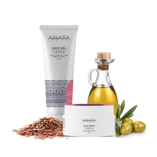 Image of Arata Zero Chemicals Hair Styling Combo, Hair Gel, 125 ml with Hair Cream, 100 g