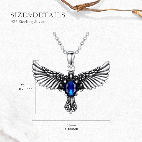 LONAGO Eagle Necklace for Women 925 Sterling Silver Hawk Eagle with Birthstone Pendant Necklace4