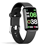 Health Fitness Tracker, Smart Watch with 24/7 Heart Rate, Activity Tracker with Blood Pressure and Blood Oxy-gen Monitor, 120 Sport Mode Waterproof Sleep Tracker for Women Men (Black)