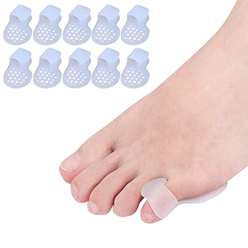 10 Pieces Pinky Toe Cushion Splint, Hammer Toe Gel Toe Separators, Little Toe Straightener with Loop, Pinky Toe Separators for Men Women, Prevent Blisters, Corn, Pain Relief
