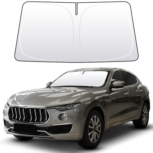 Front Windshield Sun Shade Custom Fit Compatible for Maserati Levante 2017-present Sunshade Foldable...