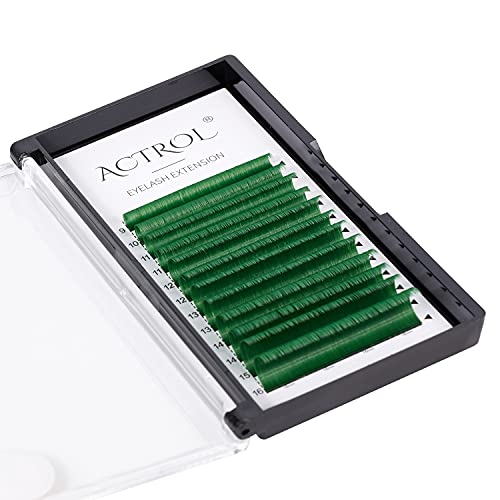 Colored Eyelash Extensions Easy Fan 9-16mm Mixed Green D Curl Easy Fanning 0.07mm Self Premade Volume Lash Supplies