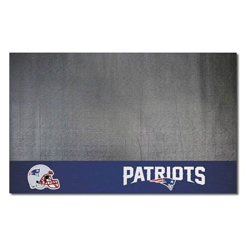FANMATS 12192 New England Patriots Vinyl Grill Mat - 26in. x 42in. - Deck Patio Protective Mat | Oil, flame, and UV resistant