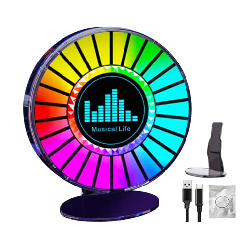 ulapithi Luz rítmica LED musical, luz de control de sonido recargable RGB, Luces interiores para coche con pastillas perfumadas, RGB Auto LED colorido DJ Sound Pickup Arom Luz ambiental para coche,