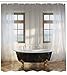 Ambesonne Antique Shower Curtain, Retro Bathtub in Modern Room Interior Hardwood Classics Space Design, Cloth Fabric Bathroom Decor Set with Hooks, 69